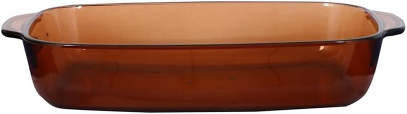 Termisil Borosilicate Glass Rectangular Baking Tray, 2.3 Liter Capacity, Brown - Image 2